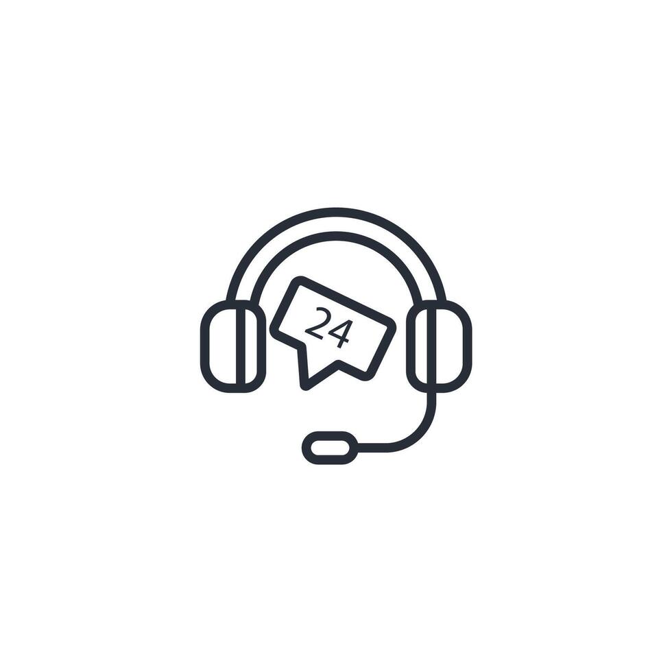 24 hour icon. .Editable stroke.linear style sign for use web design,logo.Symbol illustration. vector