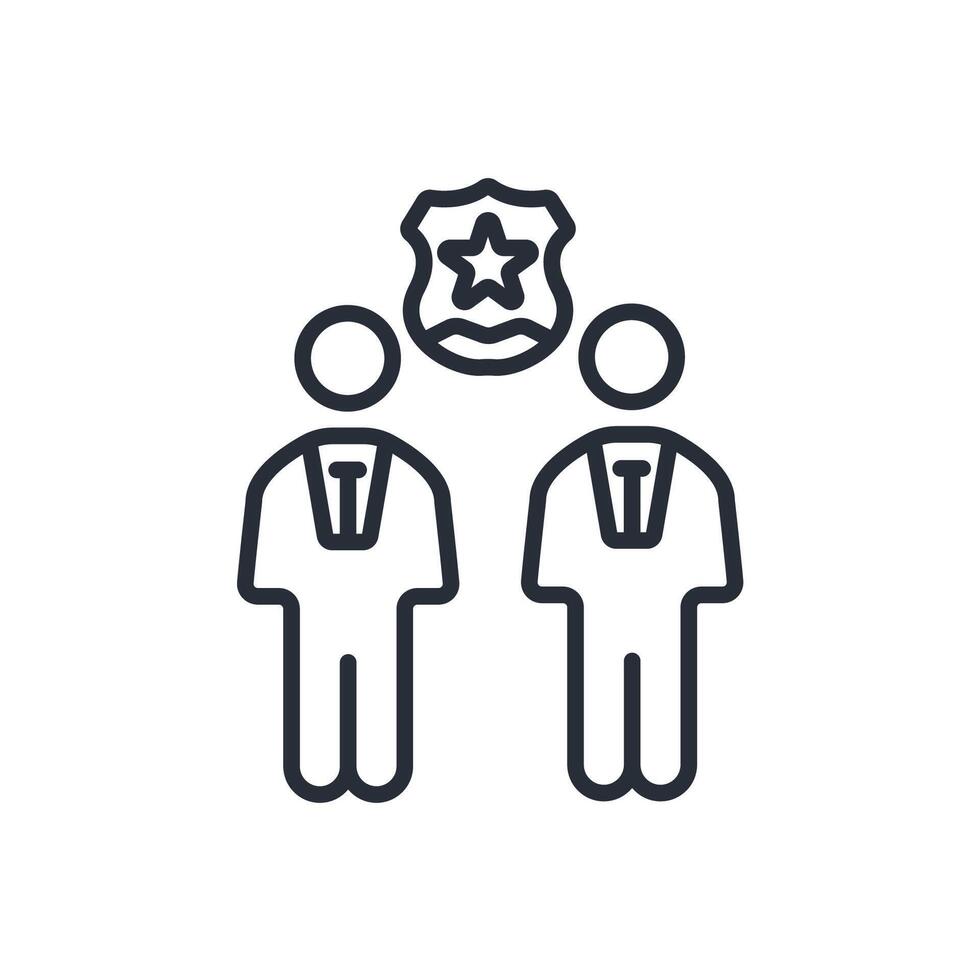 officer icon. .Editable stroke.linear style sign for use web design,logo.Symbol illustration. vector