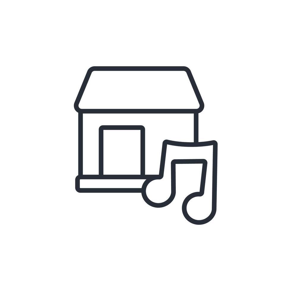 house music icon. .Editable stroke.linear style sign for use web design,logo.Symbol illustration. vector