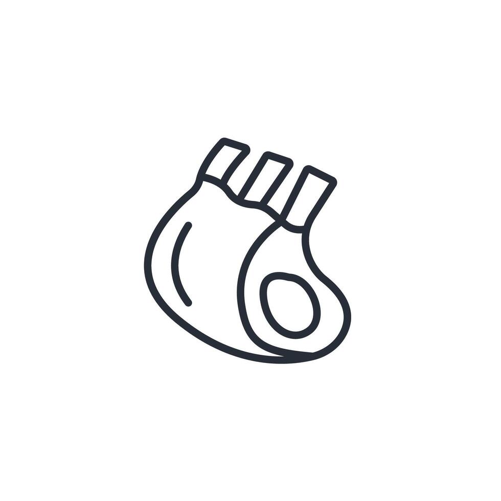 Ribs icon. .Editable stroke.linear style sign for use web design,logo.Symbol illustration. vector