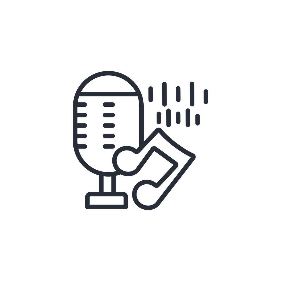 microphone icon. .Editable stroke.linear style sign for use web design,logo.Symbol illustration. vector