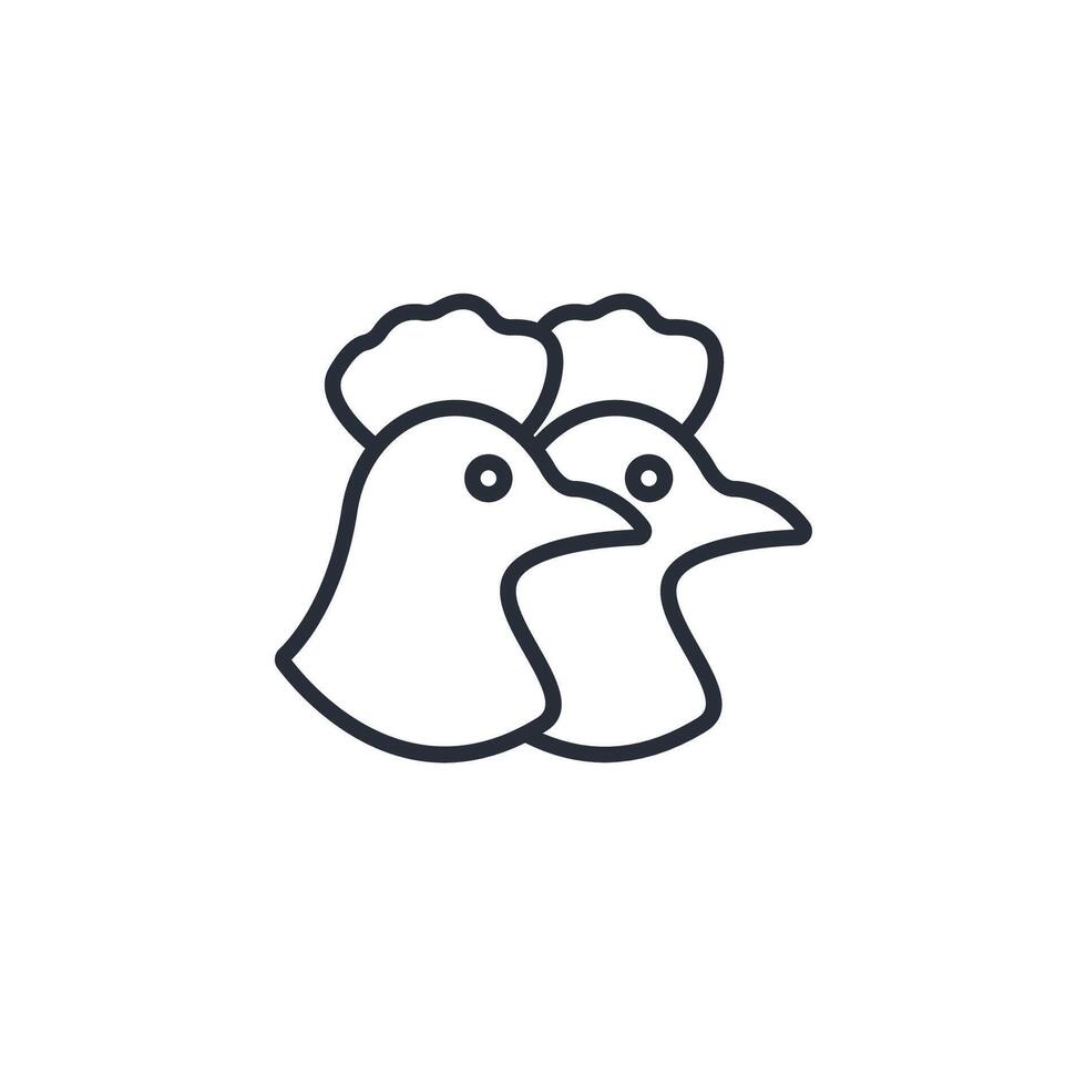chicken face icon. .Editable stroke.linear style sign for use web design,logo.Symbol illustration. vector