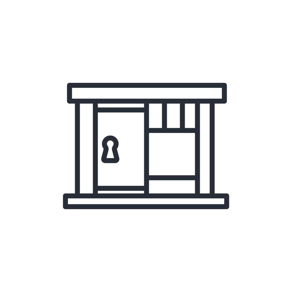 Jail icon. .Editable stroke.linear style sign for use web design,logo.Symbol illustration. vector
