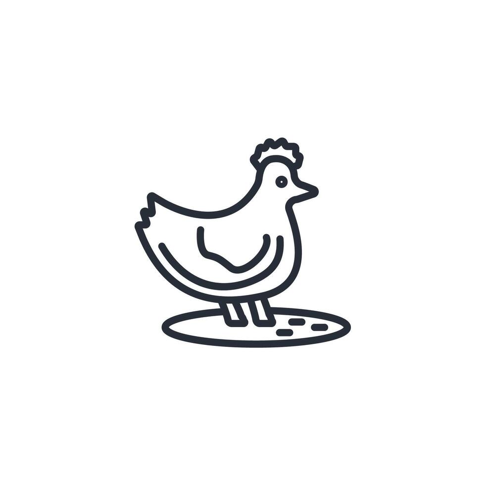 chicken animal icon. .Editable stroke.linear style sign for use web design,logo.Symbol illustration. vector