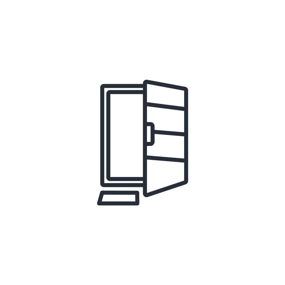 door alert icon. .Editable stroke.linear style sign for use web design,logo.Symbol illustration. vector