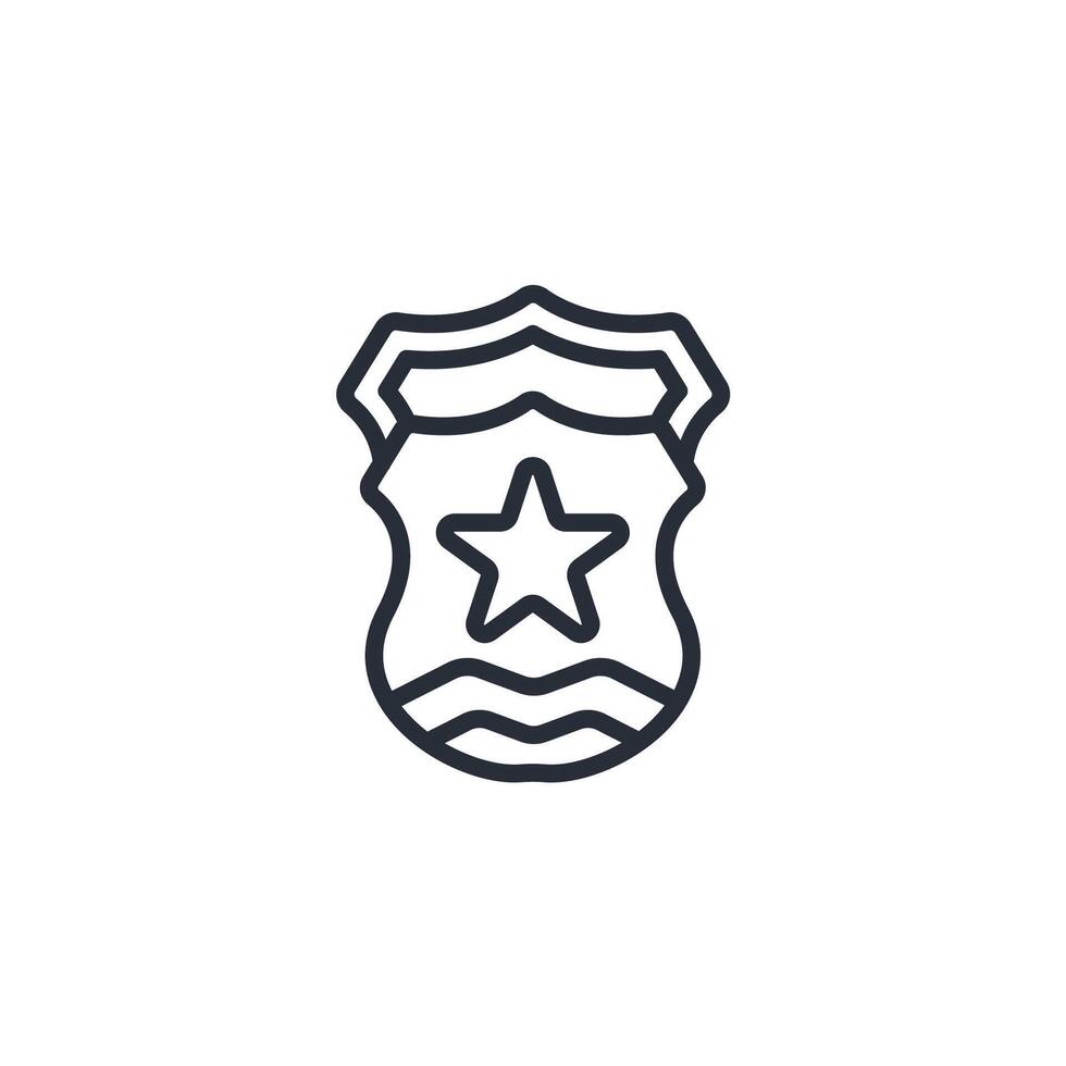 badge police icon. .Editable stroke.linear style sign for use web design,logo.Symbol illustration. vector