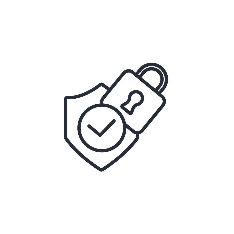 protection icon. .Editable stroke.linear style sign for use web design,logo.Symbol illustration. vector