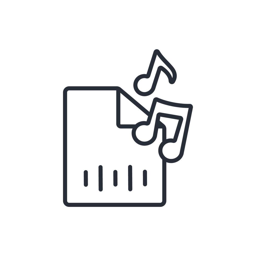music file icon. .Editable stroke.linear style sign for use web design,logo.Symbol illustration. vector