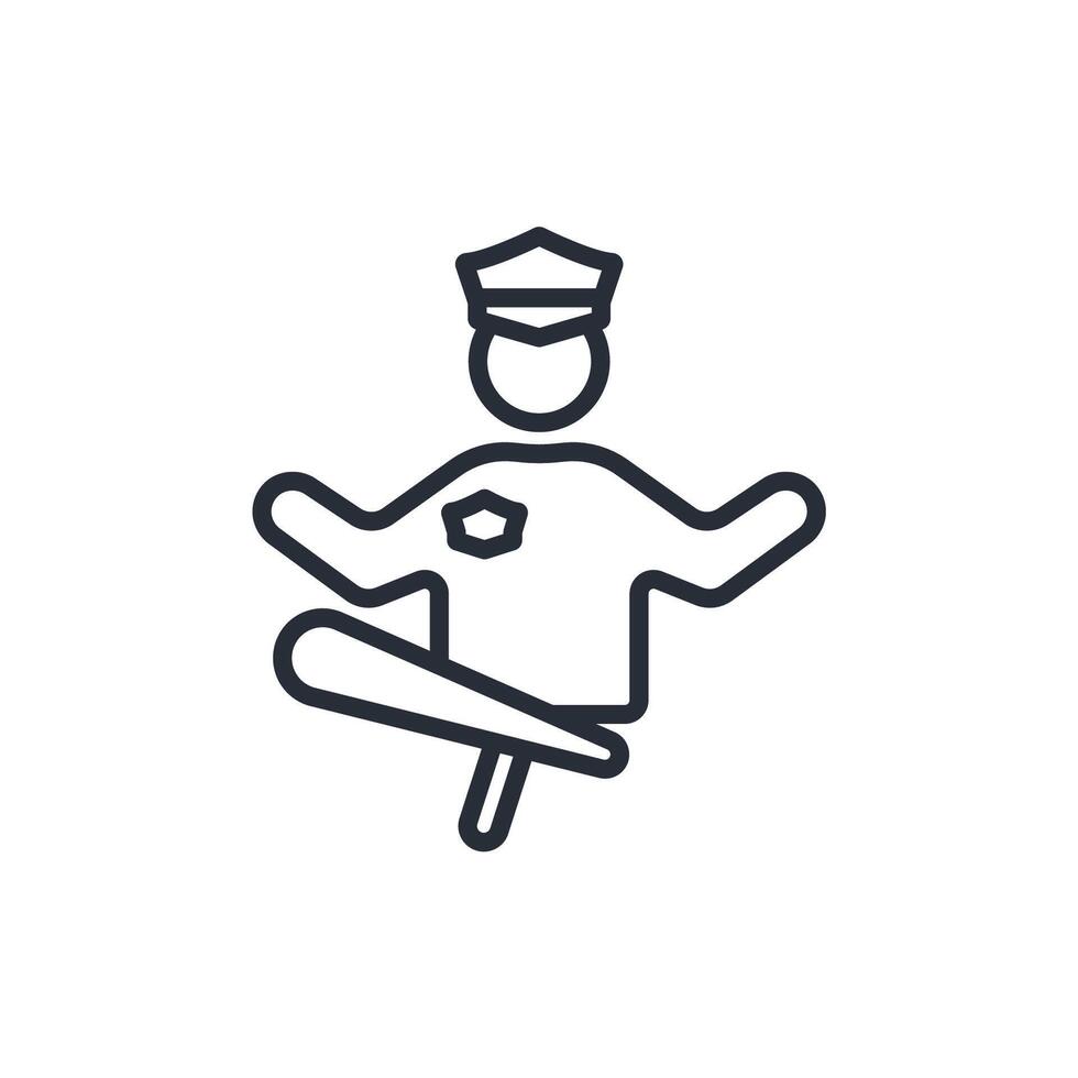 Police icon. .Editable stroke.linear style sign for use web design,logo.Symbol illustration. vector