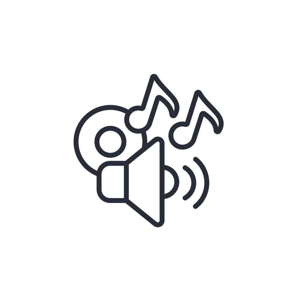 Music icon. .Editable stroke.linear style sign for use web design,logo.Symbol illustration. vector