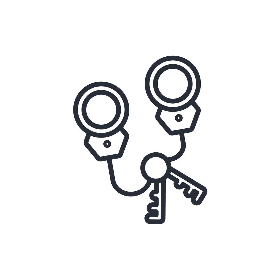 handcuffs icon. .Editable stroke.linear style sign for use web design,logo.Symbol illustration. vector