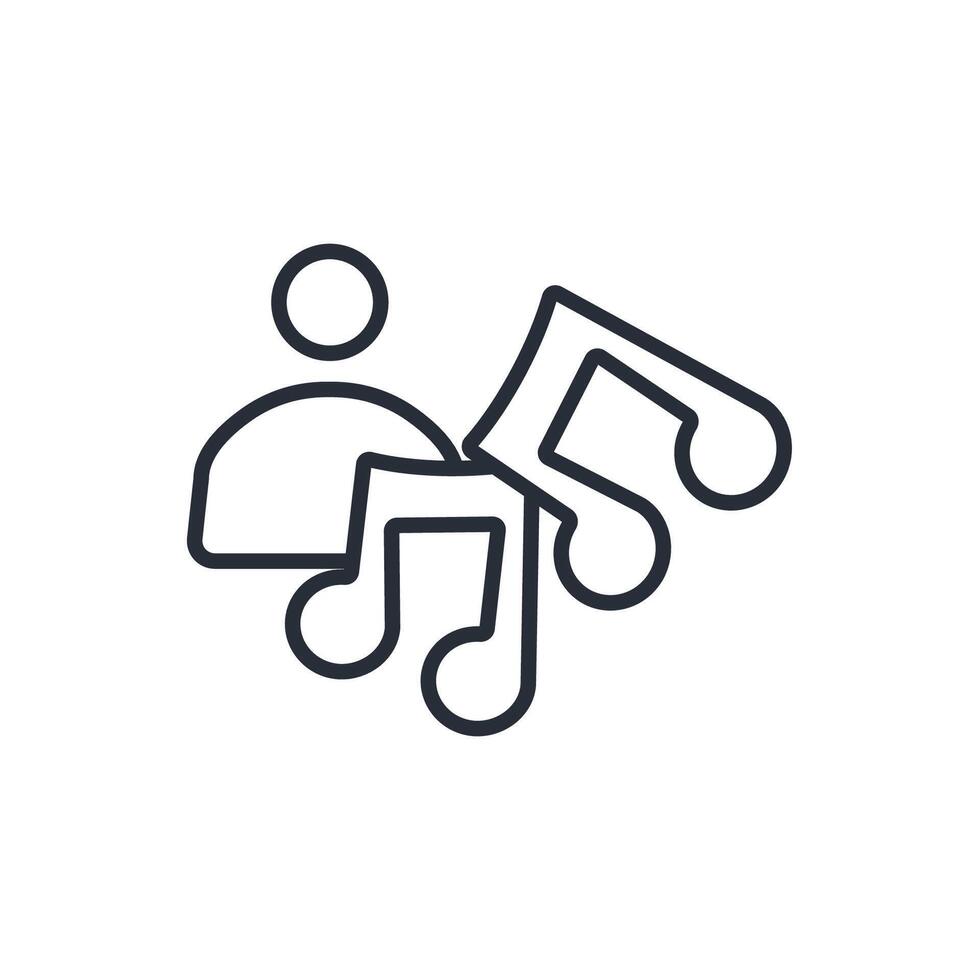 musician icon. .Editable stroke.linear style sign for use web design,logo.Symbol illustration. vector