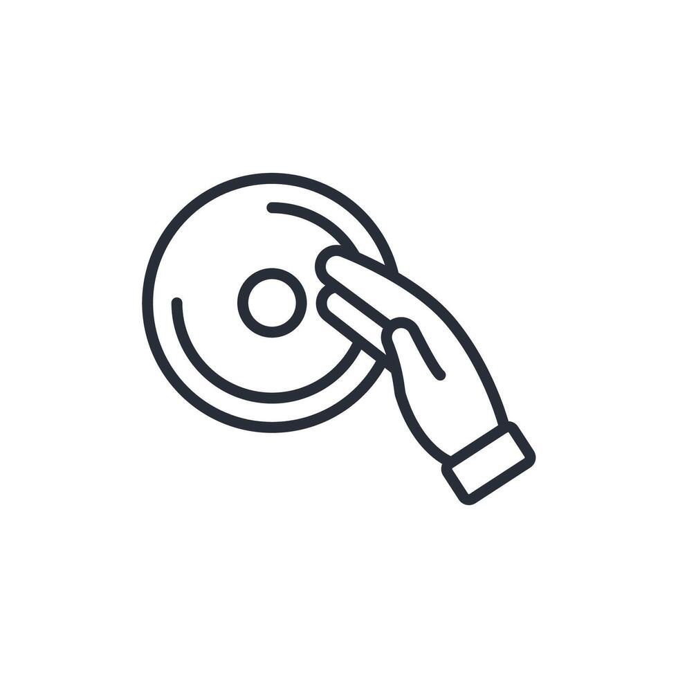 Vinyl icon. .Editable stroke.linear style sign for use web design,logo.Symbol illustration. vector