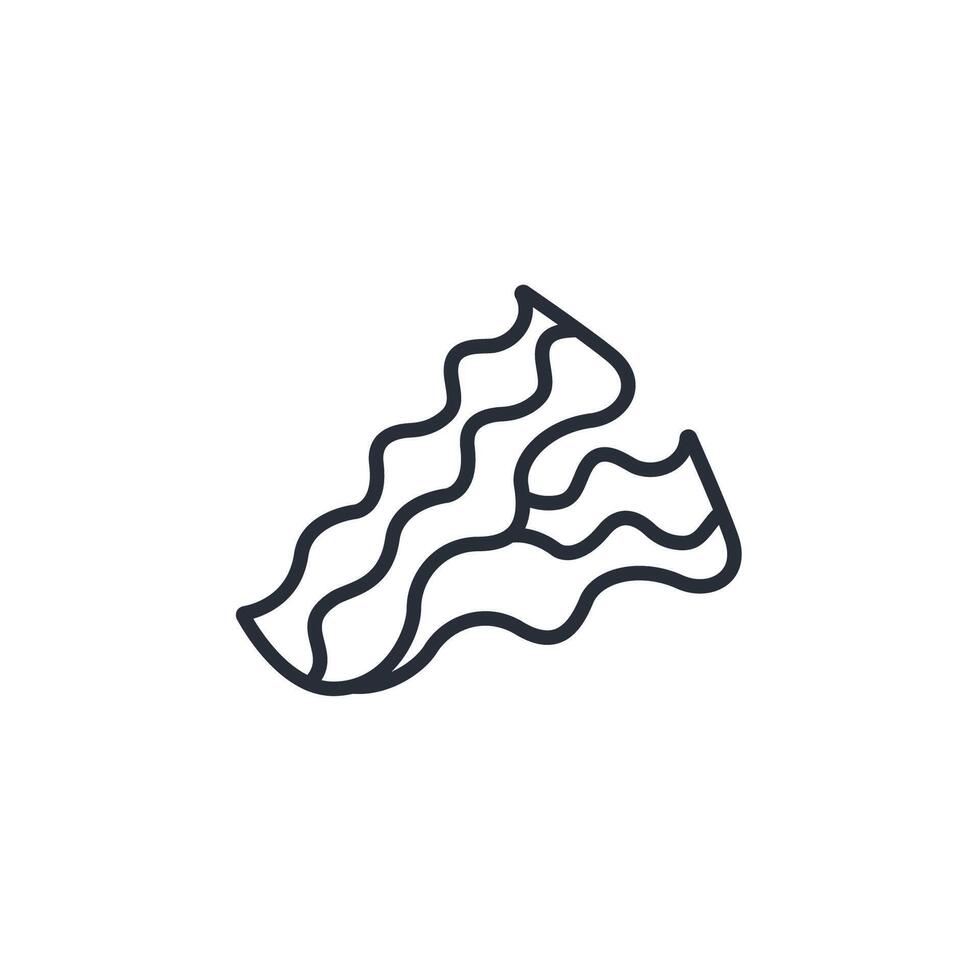 bacon icon. .Editable stroke.linear style sign for use web design,logo.Symbol illustration. vector