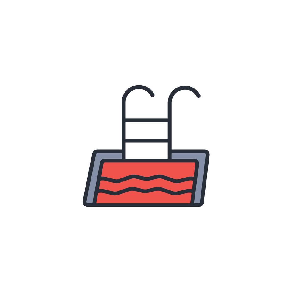 Swimming pool icon. .Editable stroke.linear style sign for use web design,logo.Symbol illustration. vector