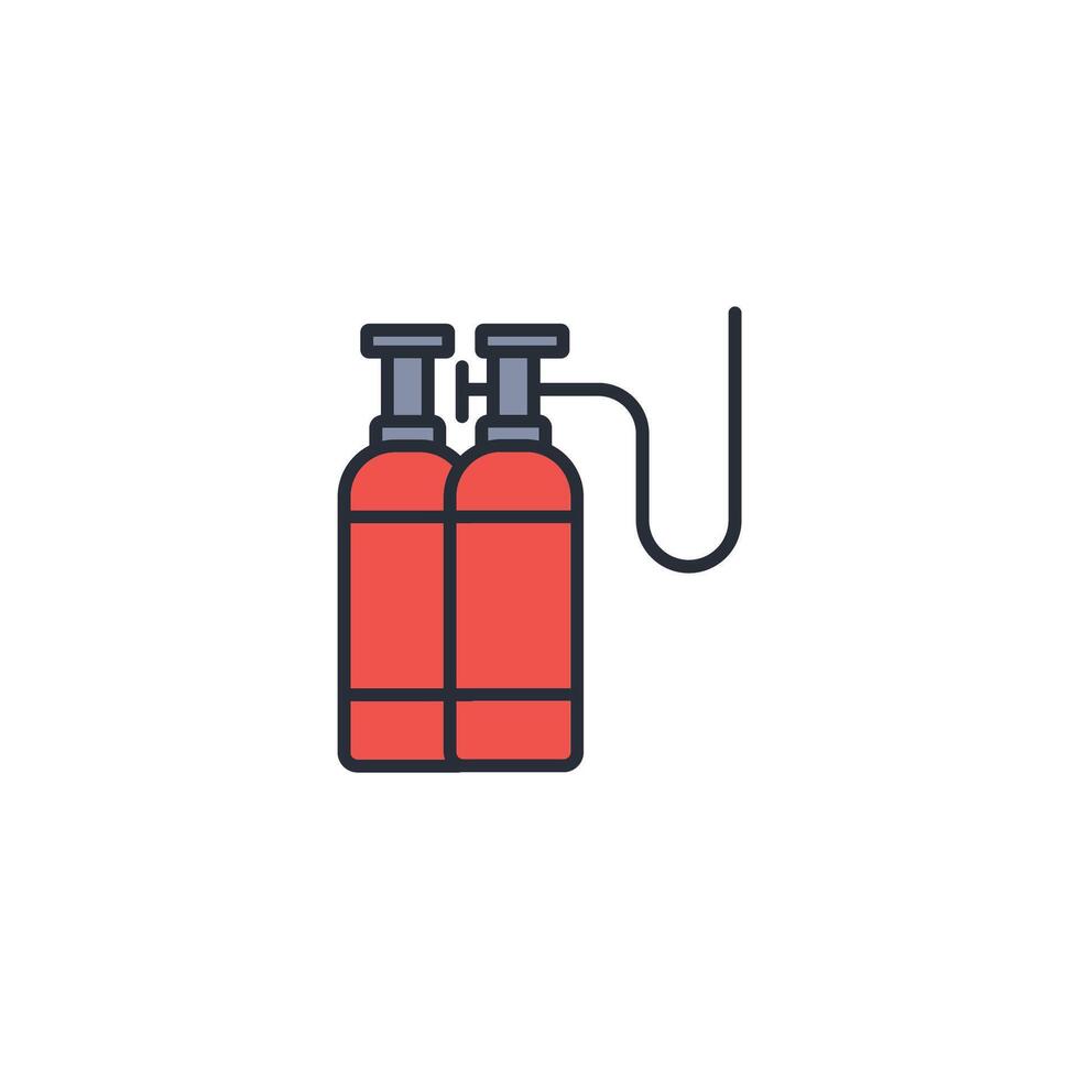oxygen bottle icon. .Editable stroke.linear style sign for use web design,logo.Symbol illustration. vector