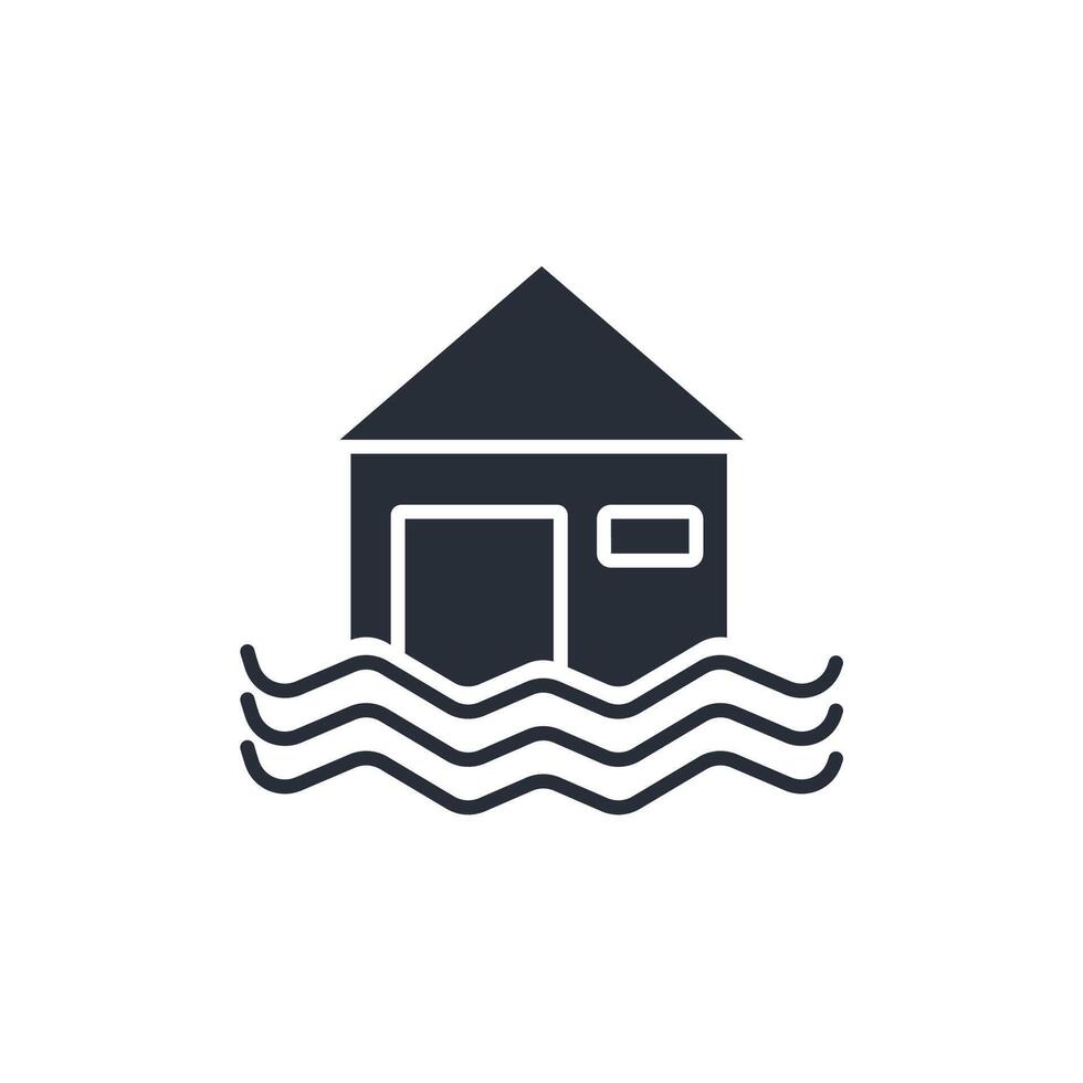 flooding icon. .Editable stroke.linear style sign for use web design,logo.Symbol illustration. vector