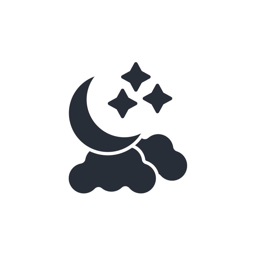 night icon. .Editable stroke.linear style sign for use web design,logo.Symbol illustration. vector