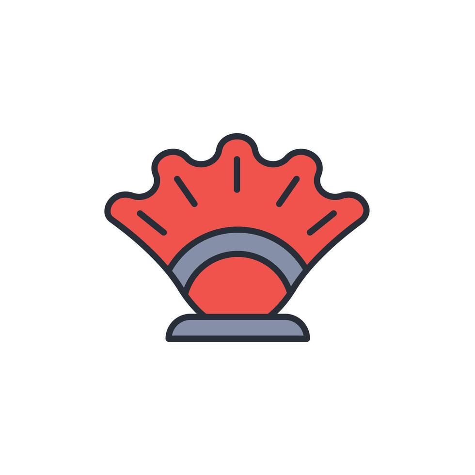 seashell icon. .Editable stroke.linear style sign for use web design,logo.Symbol illustration. vector