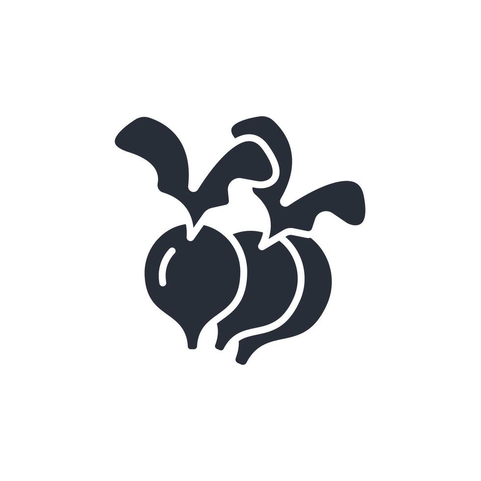 radish icon. .Editable stroke.linear style sign for use web design,logo.Symbol illustration. vector