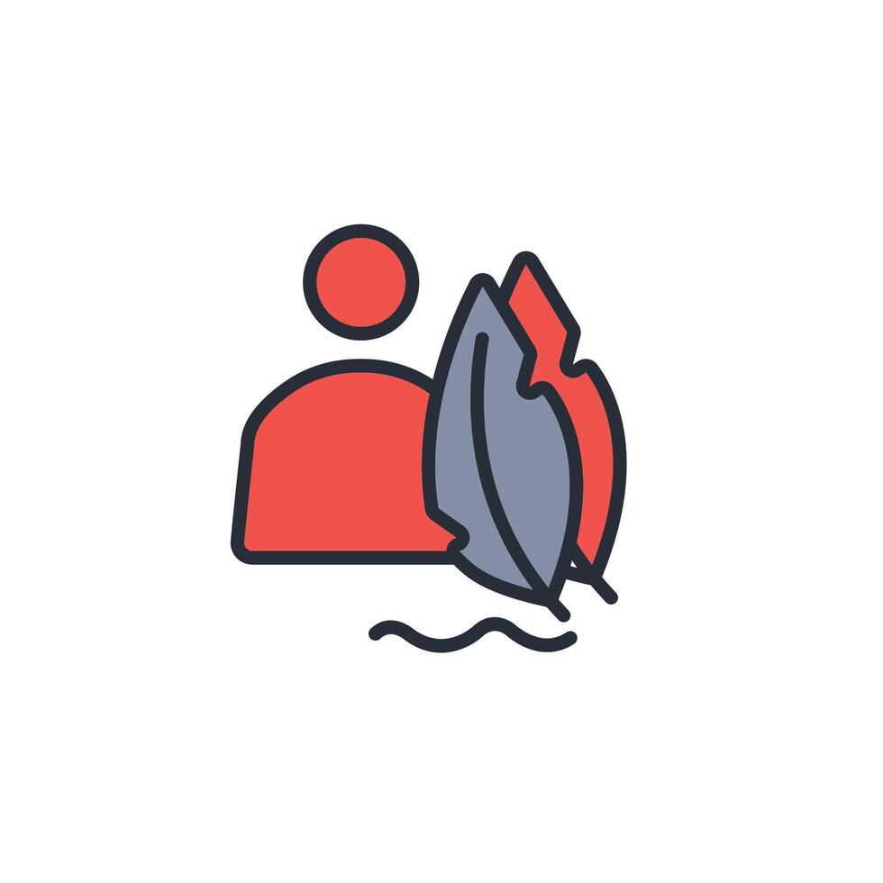 writer icon. .Editable stroke.linear style sign for use web design,logo.Symbol illustration. vector