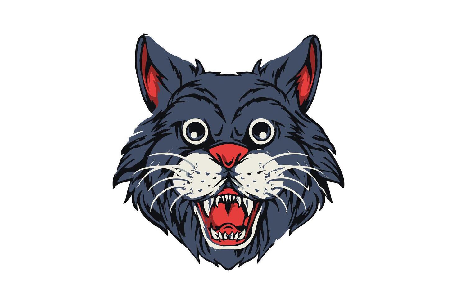 Angry cat prepared for battle. vector