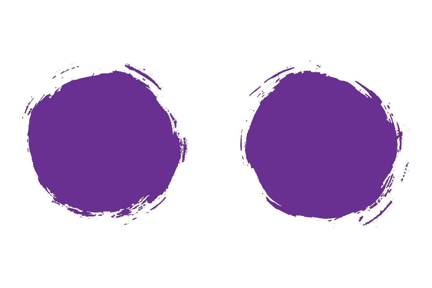 Colorful rounded brush stroke, dirty circle brush effect, grungy round shape brush stroke set vector