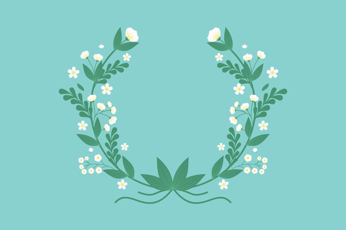 Spring art Flower with leaves botanical vector