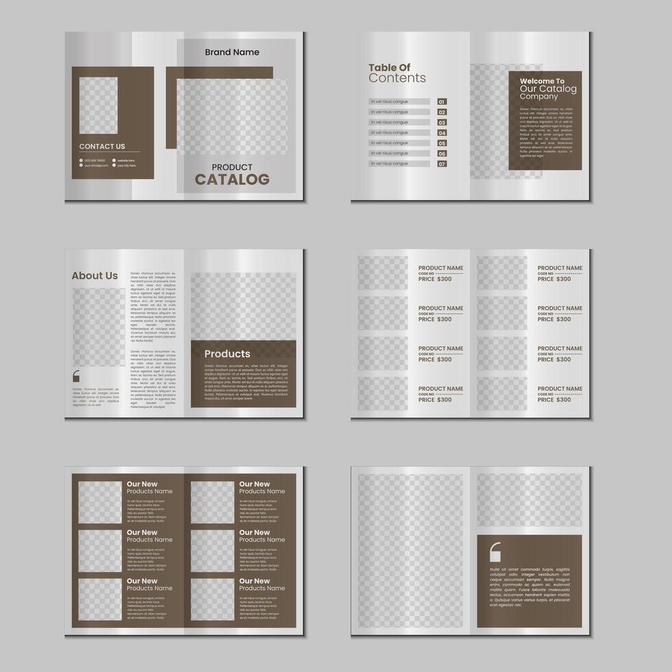 12 pages catalog template design vector