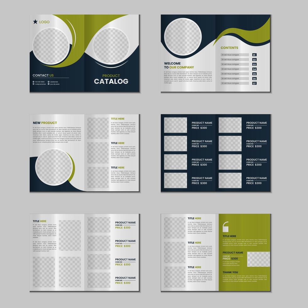 12 pages product catalog brochure template design vector