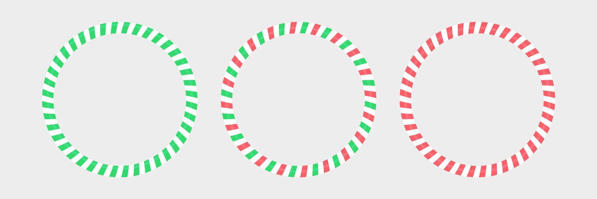 Candy cane Christmas frame. Decorations round ring border vector