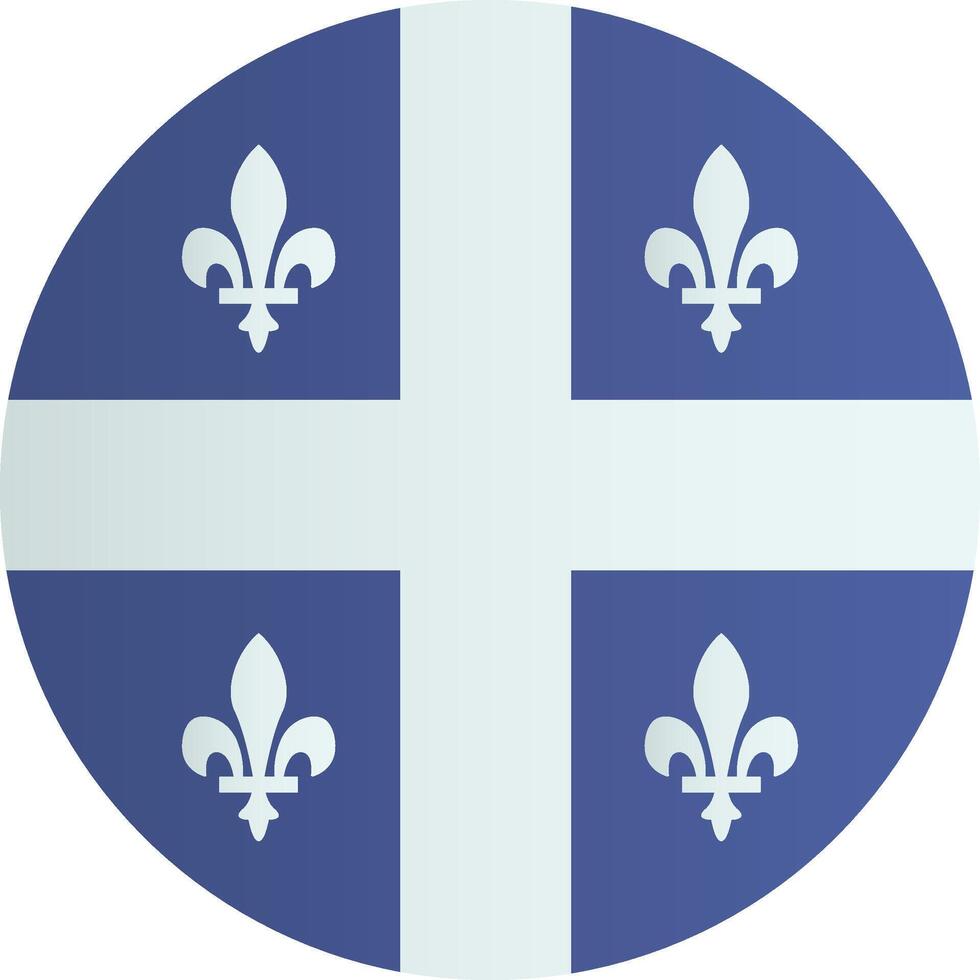Flag of Canadian province of Quebec. Circle badge. illutration vector
