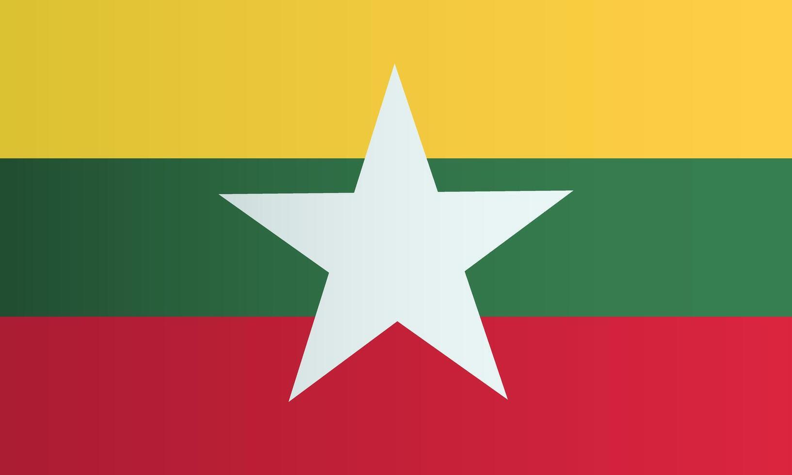 Myanmar national flag. Burma Country identity vector