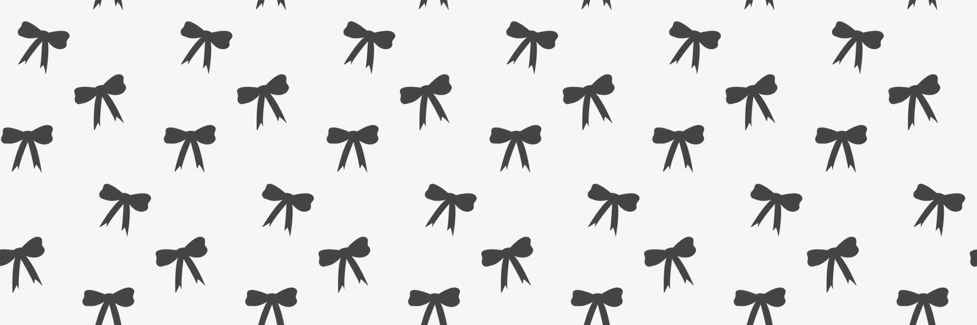Hand drawn bows pattern. Cute black bow knots seamless pattern for holidays, greeting cards, print package vector
