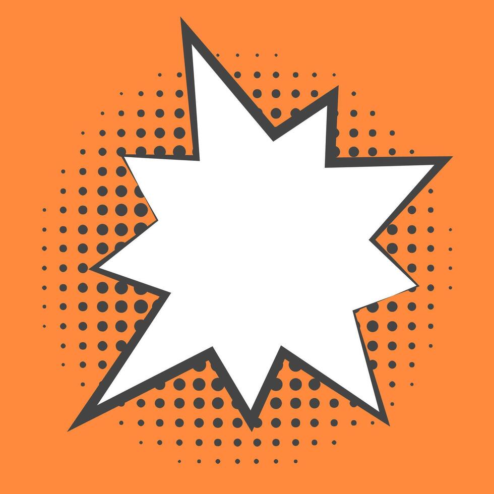 Empty Speak bubble with halftone shadows. Cartoon chatting box, message text, dialog vector