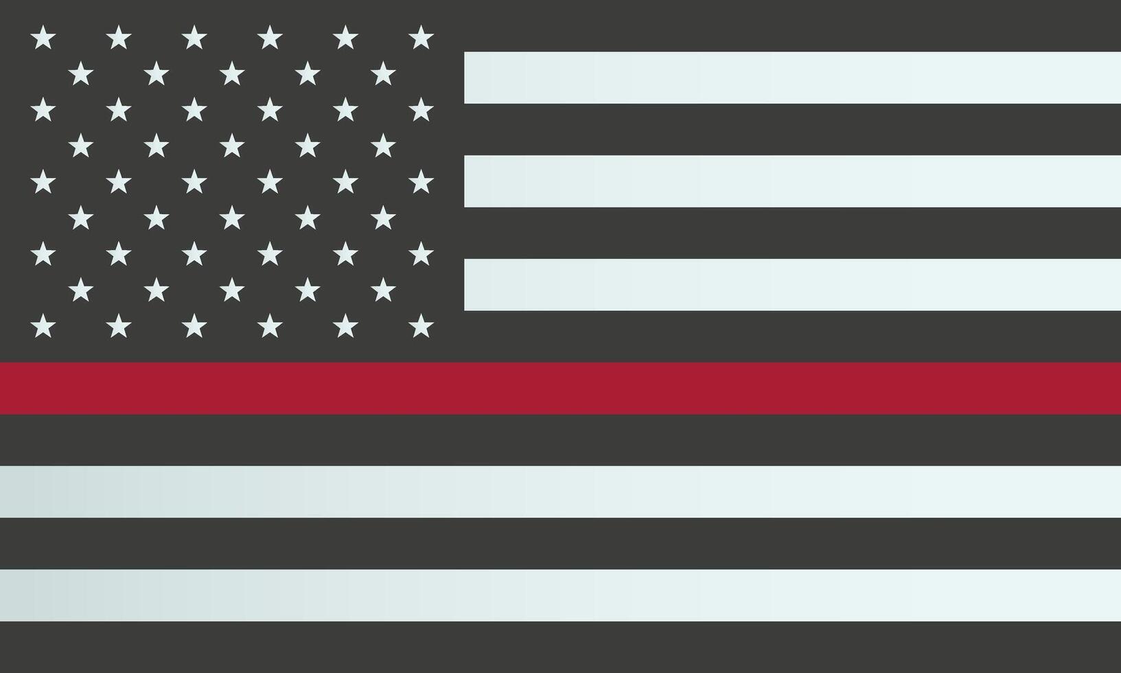 Thin red line USA Flag. Distressed American Firefighter Support Flag vector