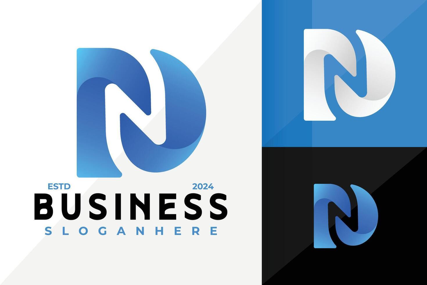 Letter DN Business Logo Design Abstract Elegant Template vector