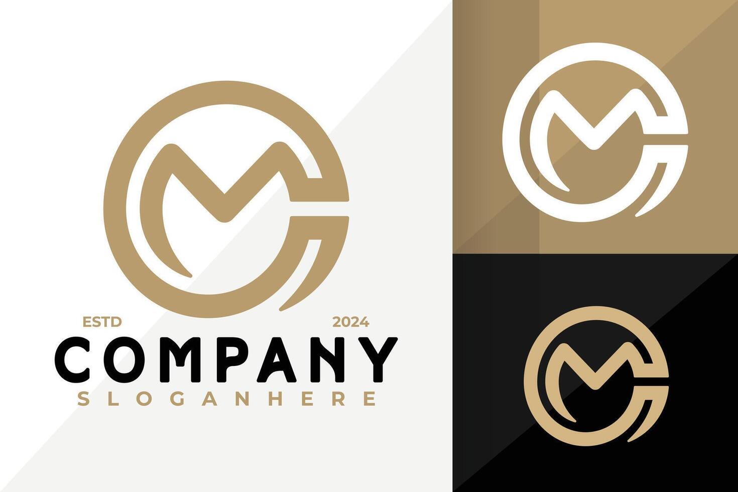 Cm or Mc Letter Business Logo Design. Abstract emblem designs concept logos logotype vector