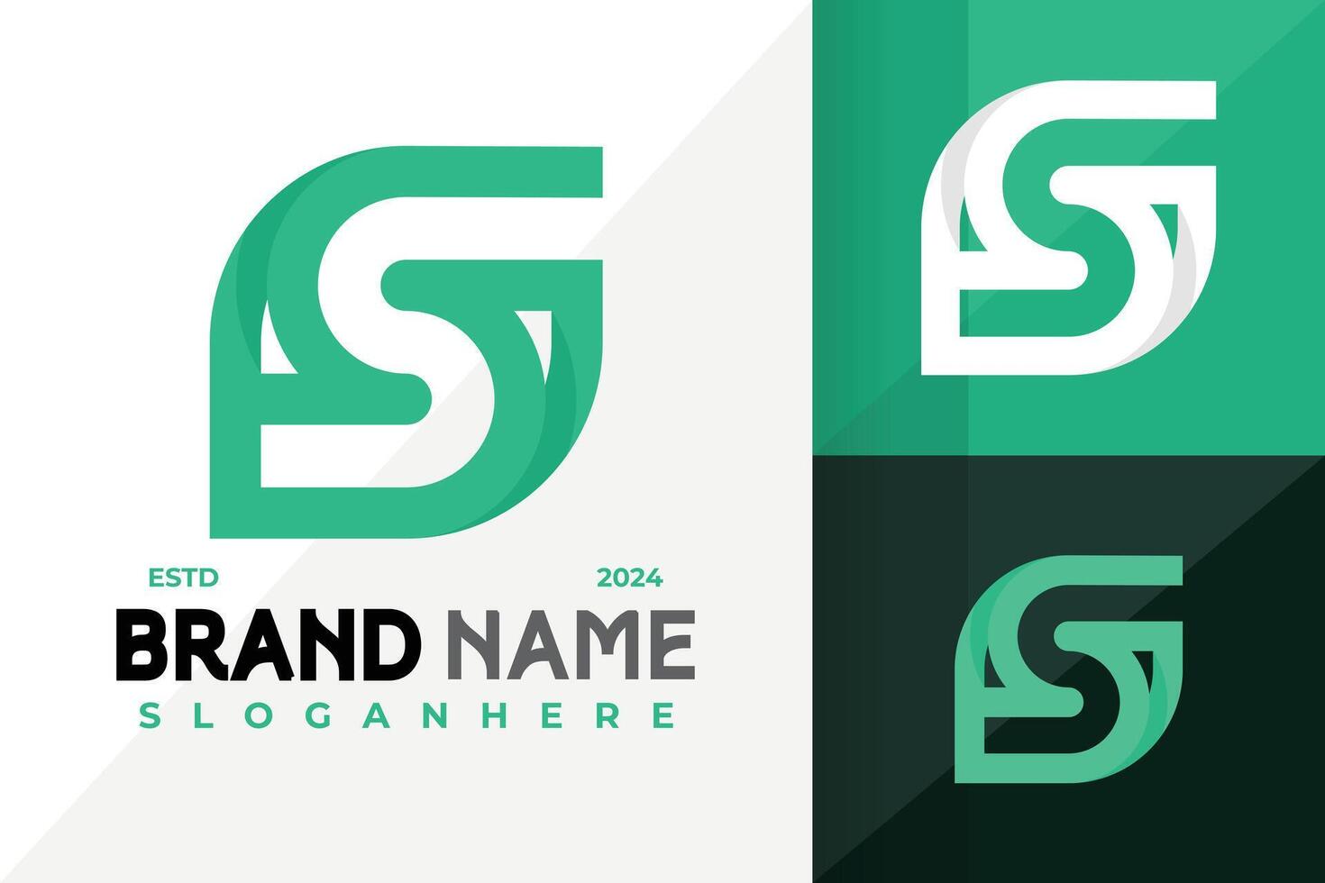 Letter GS Monogram Logo Design Abstract Elegant Template vector