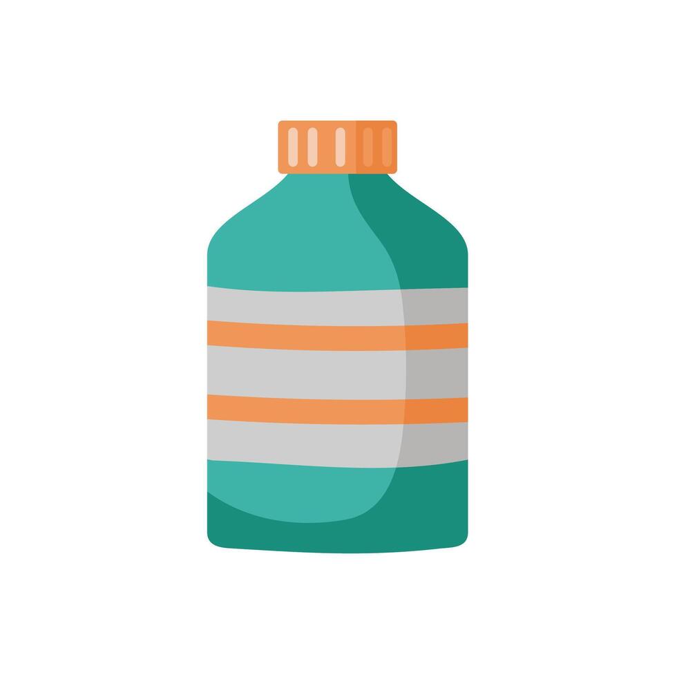 A teal bottle with orange stripes for storing beverages or liquids vector