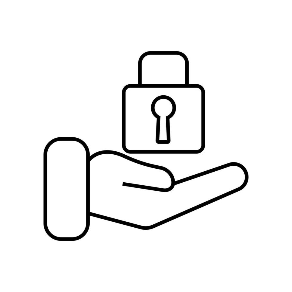 A hand holding a padlock symbolizing security and protection in digital environments vector