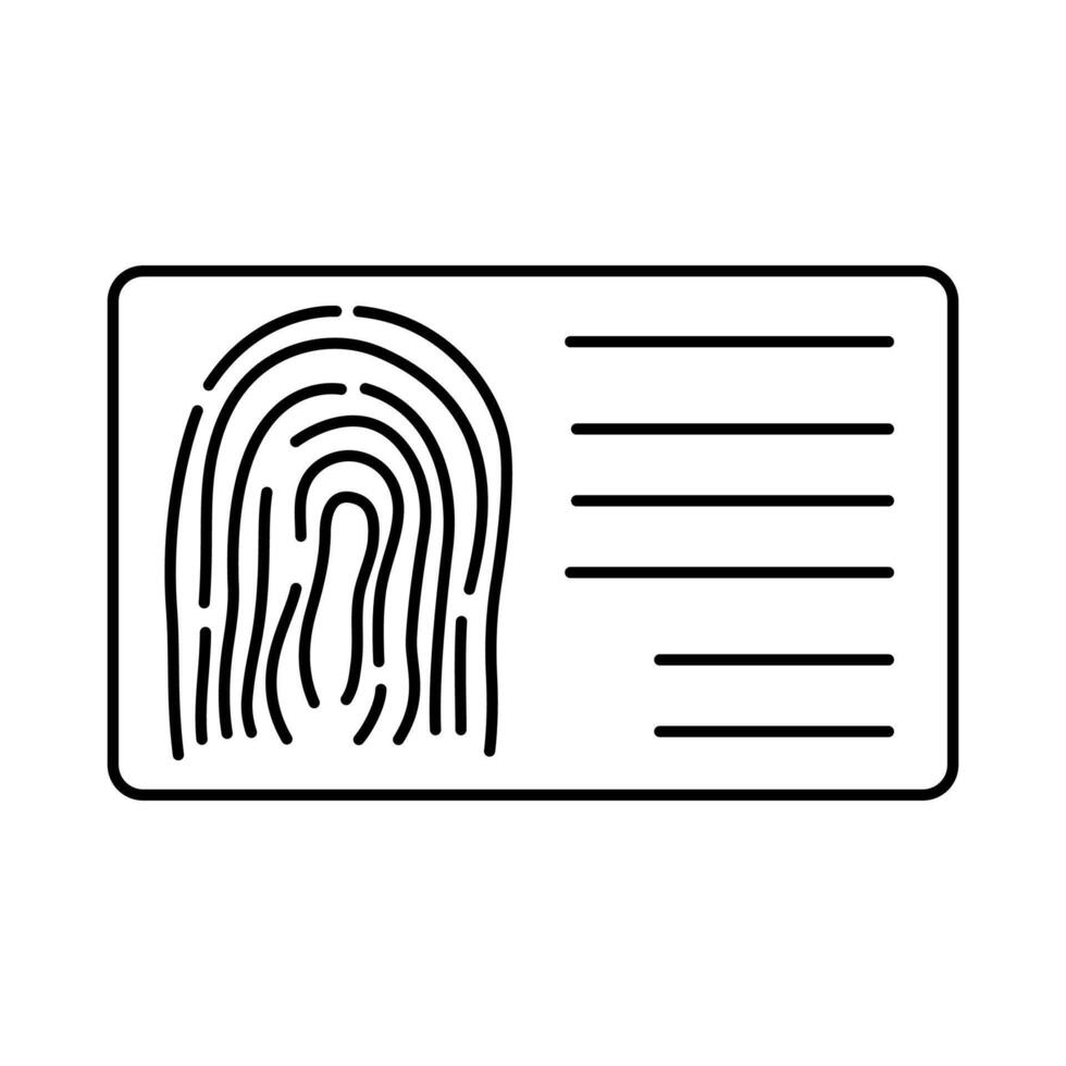 Fingerprint identification card design with personal information layout and unique patterns vector