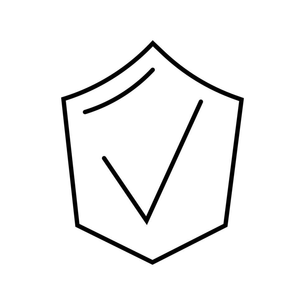A simple checkmark inside a shield symbolizing security and verification in digital contexts vector