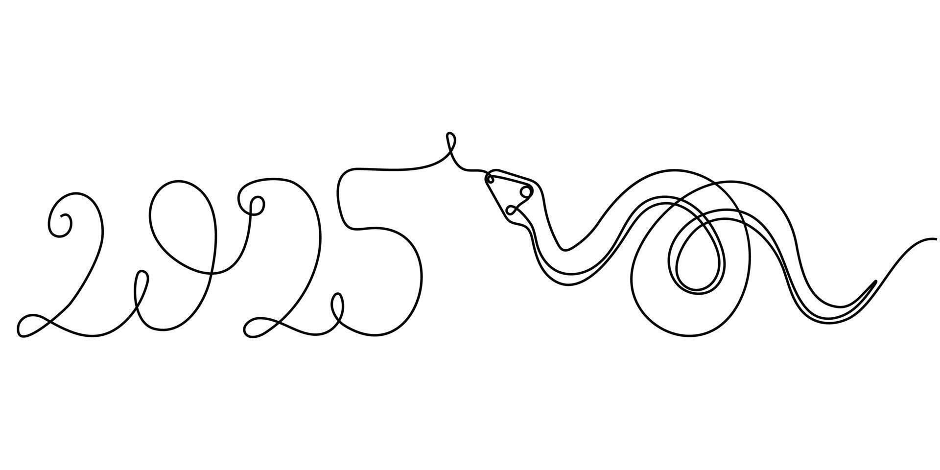 Creative design of 2025 with a snake motif symbolizing the new year and prosperity vector
