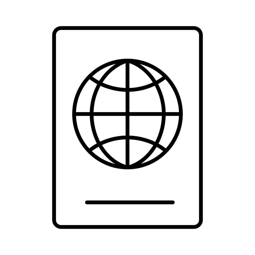 A detailed illustration of a passport featuring a globe icon, symbolizing international travel vector