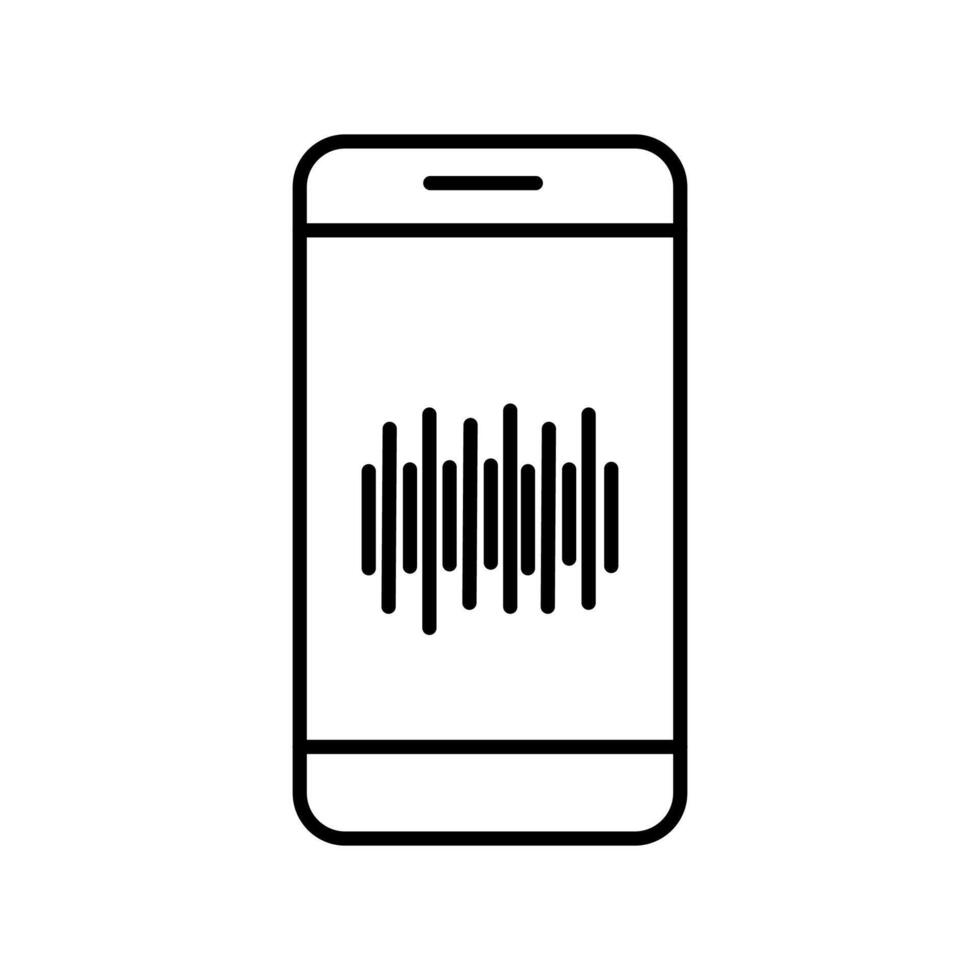 Mobile device displaying a sound wave graphic, symbolizing audio recording or playback features vector