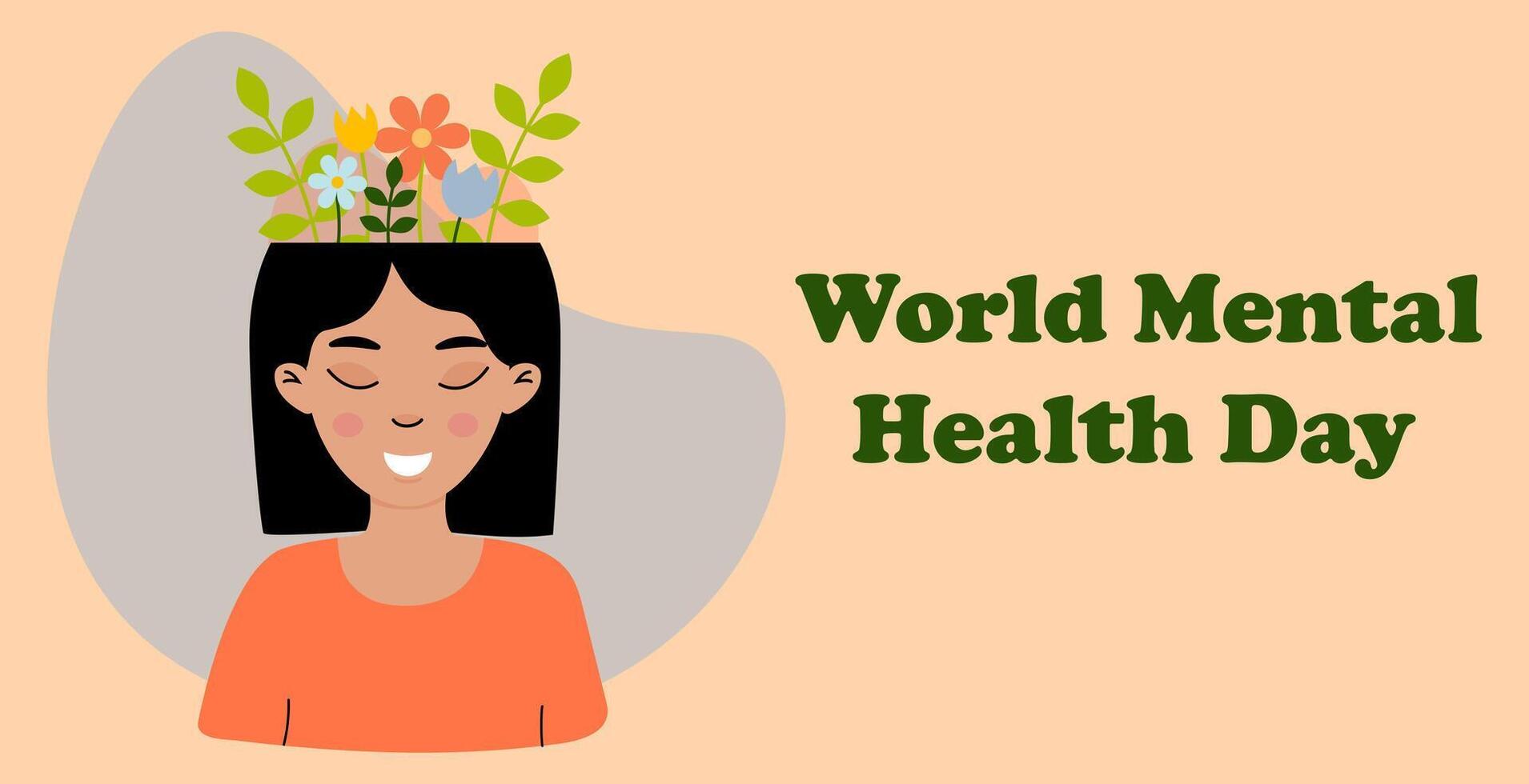 Celebrating World Mental Health Day with a joyful illustration depicting self-care and positivity vector