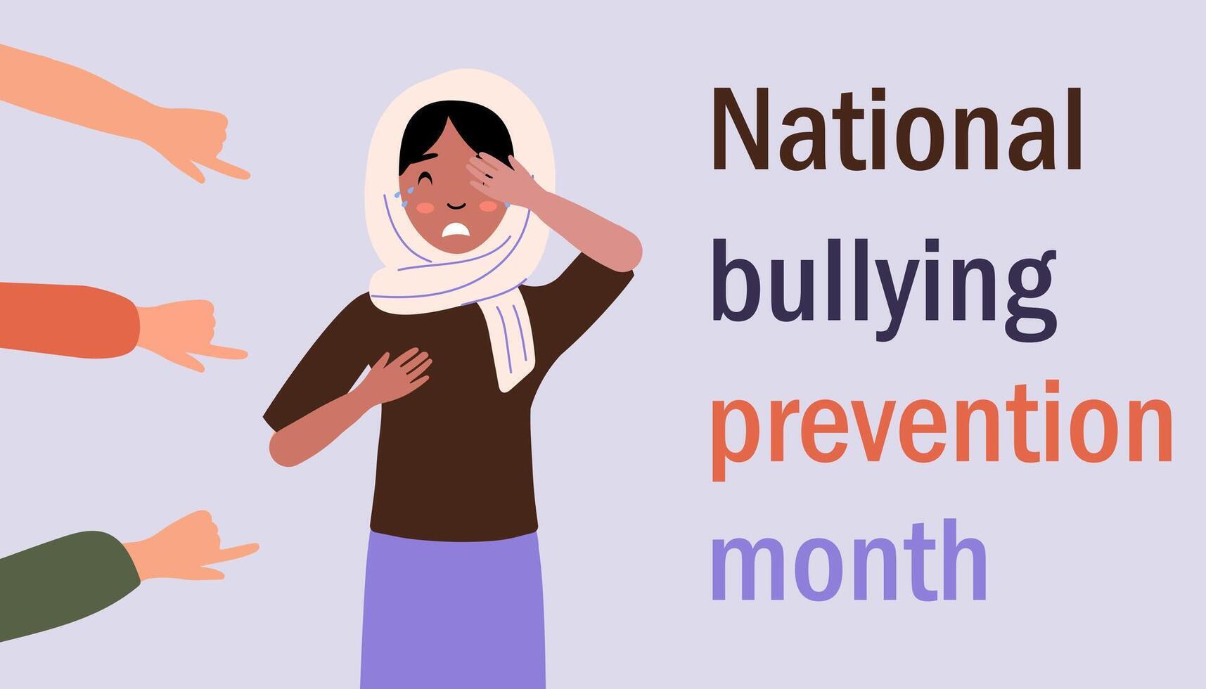 Understanding the impact of bullying during National Bullying Prevention Month in October vector
