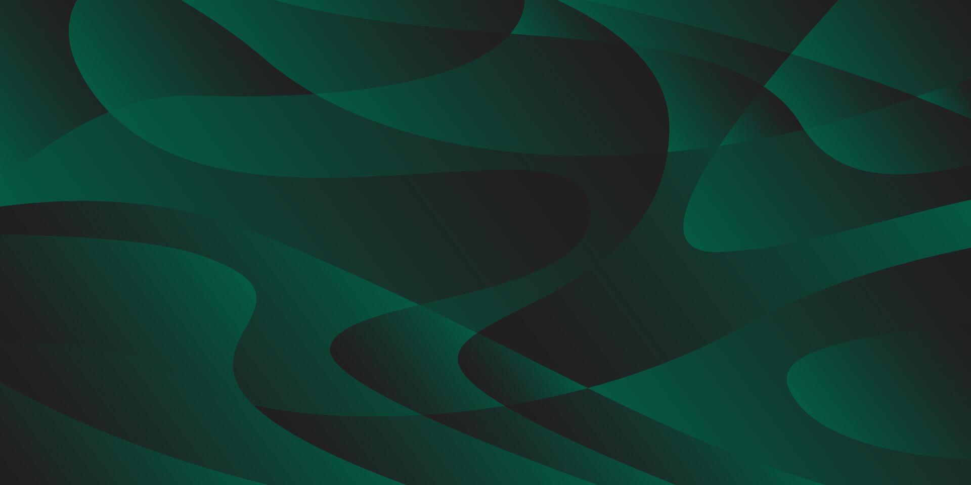 Dark green depth style gradation abstract background vector