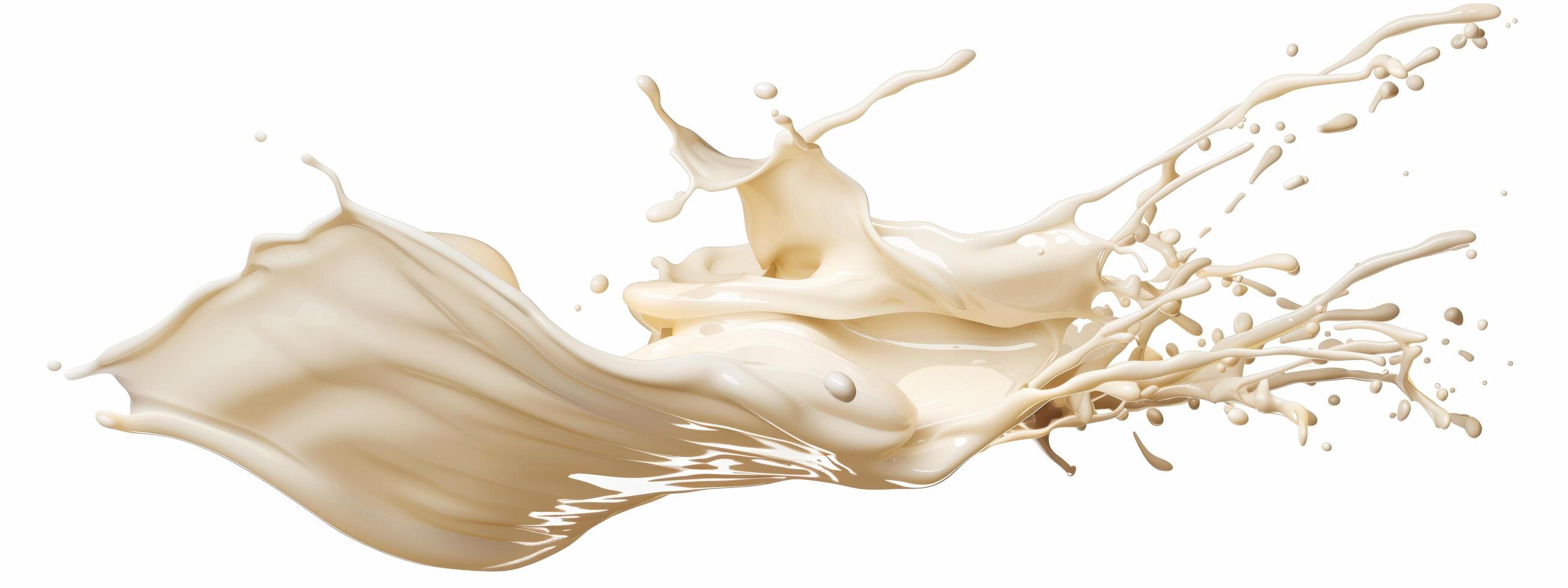 Dynamic Splash of Cream on a Pure White Background in High Resolution photo